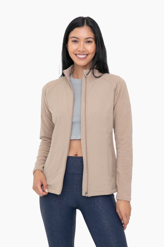 Khaki Quilted Fleece Jacket