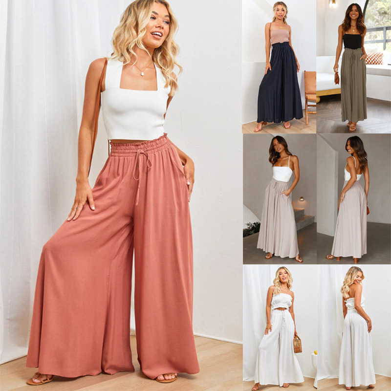 Casual Extra Wide Leg Linen Pants