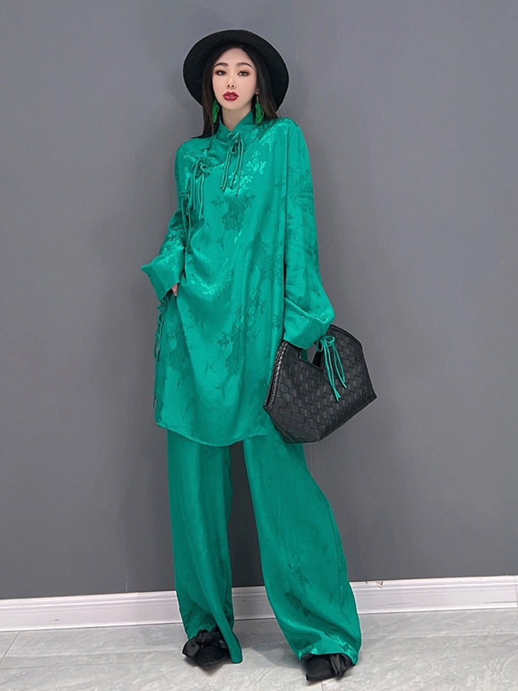 Casual Chic Ethereal Top & Wide Leg Pants 2-Piece Set