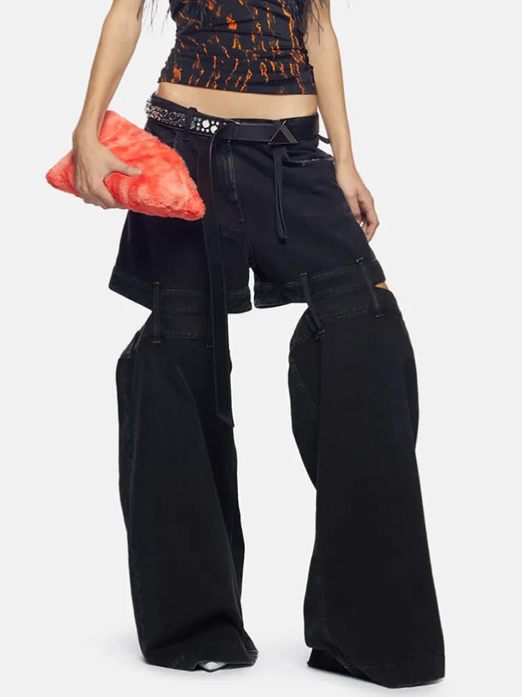 High Street Denim: Jeans with Hollow Out Patchwork Design